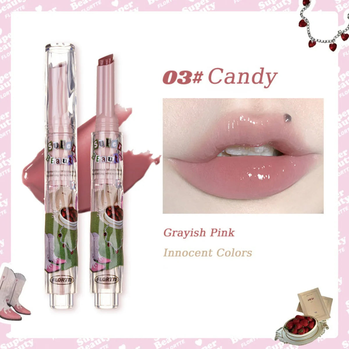 FLORTTE I Am Super Beauty Jelly Heart Lipstick 3.5g