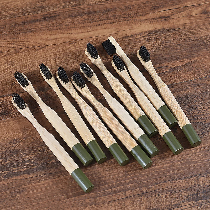 Set 10 Spazzolini per Bambini in Bambù – Multicolore, Eco & Biodegradabili