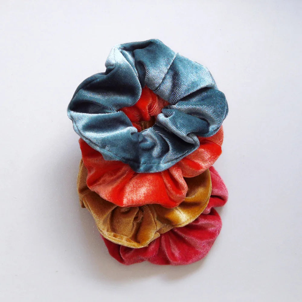 Set 4 Scrunchies in Velluto