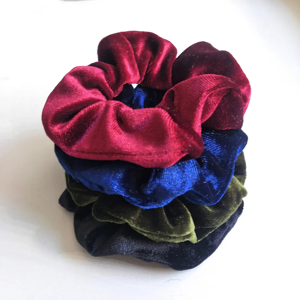 Set 4 Scrunchies in Velluto