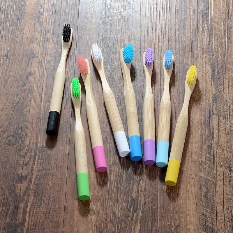 Set 10 Spazzolini per Bambini in Bambù – Multicolore, Eco & Biodegradabili