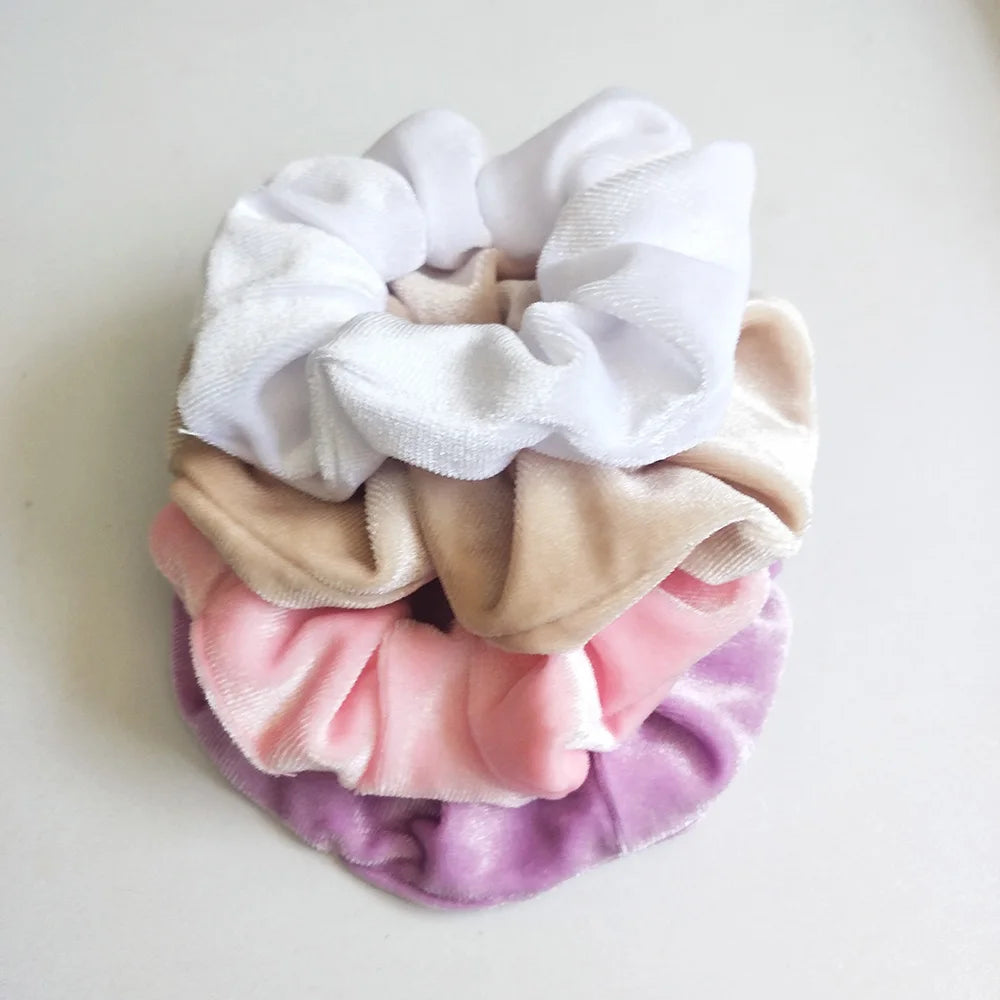 Set 4 Scrunchies in Velluto