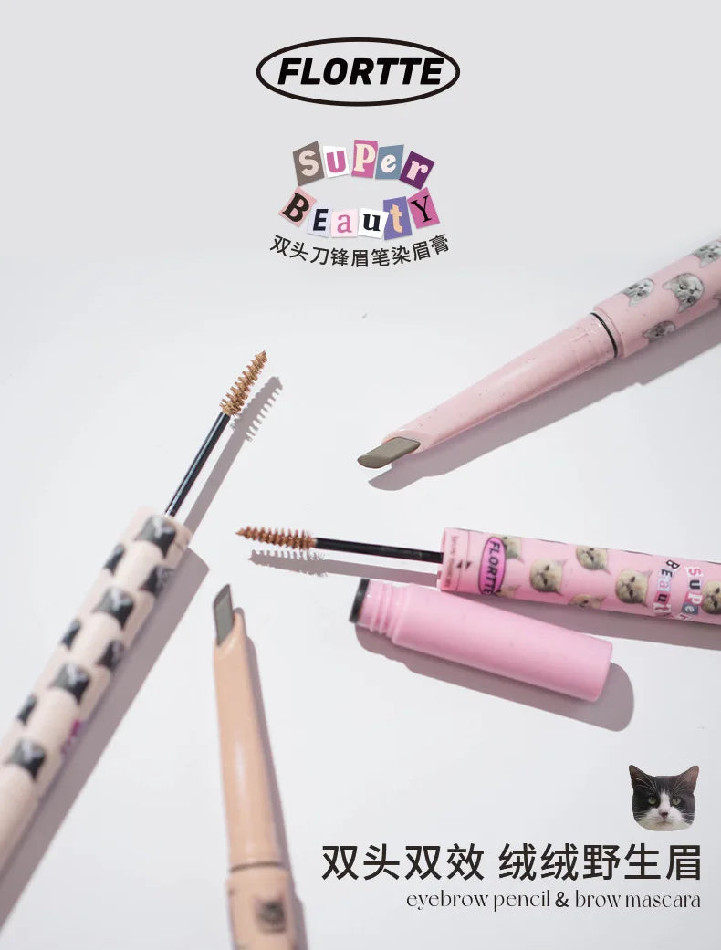 FLORTTE Eyebrow Pencil Brow Mascara 2.8g