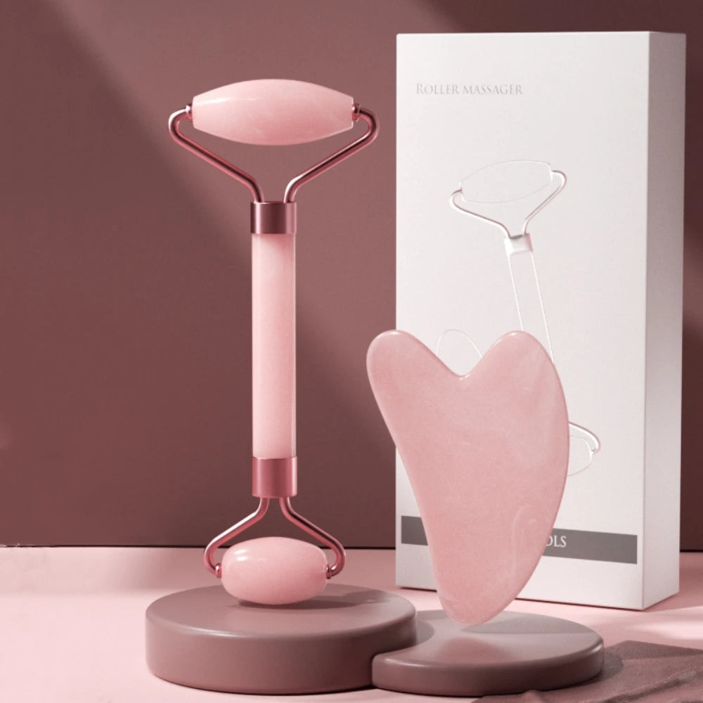 Face Roller & Guasha Duo in Resina – Set da 2 Pezzi