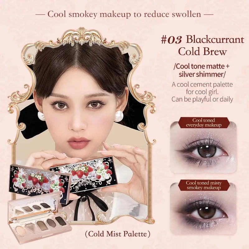 Flower Knows Strawberry Rococo Pressed Glitter Eyeshadow Palette 15g