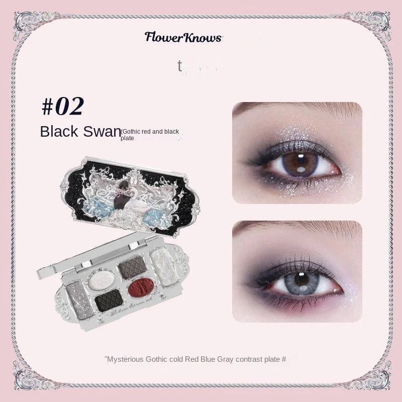 Flower Knows Swan Ballet Eyeshadow Palette 6.5g