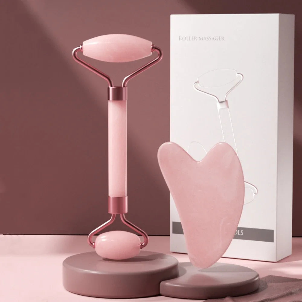 Face Roller & Guasha Duo in Resina – Set da 2 Pezzi