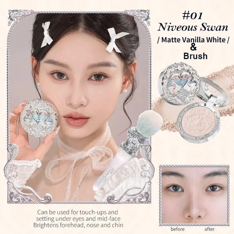 Flower Knows Swan Ballet Velvet Embossed Blush 5g