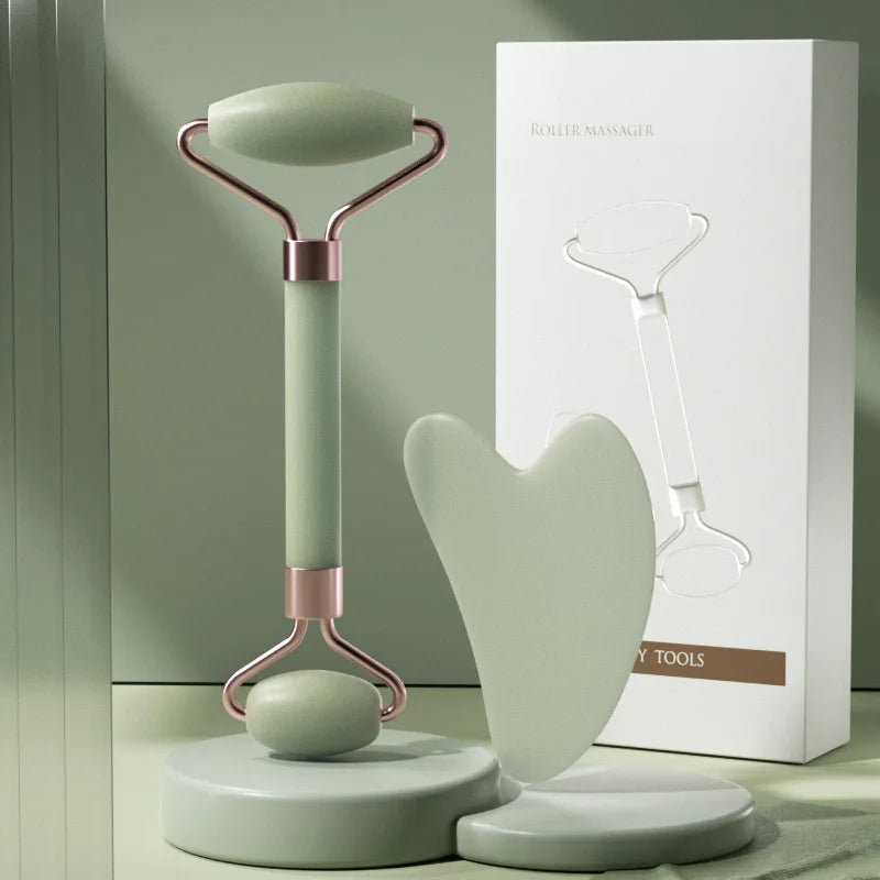 Face Roller & Guasha Duo in Resina – Set da 2 Pezzi
