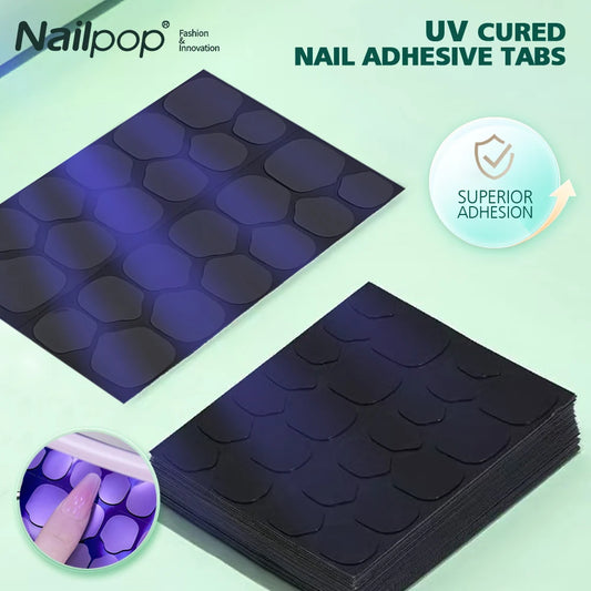 Nailpop UV Cured Nail Adhesive Tabs – 240 Stickers Ultra-Sottili & Super Adesivi