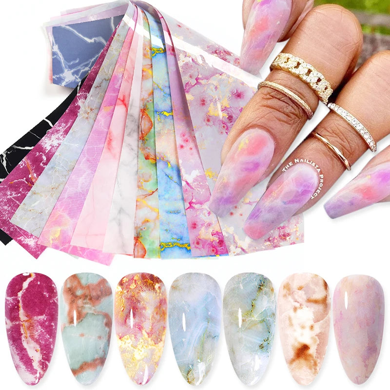 Born Pretty Foil Unghie Effetto Marmo – 10pz