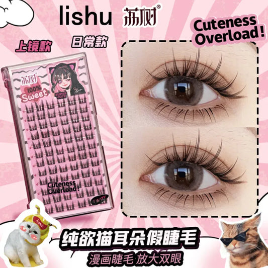 Lishu Ciglia Finte a Ciuffetti Riutilizzabili
