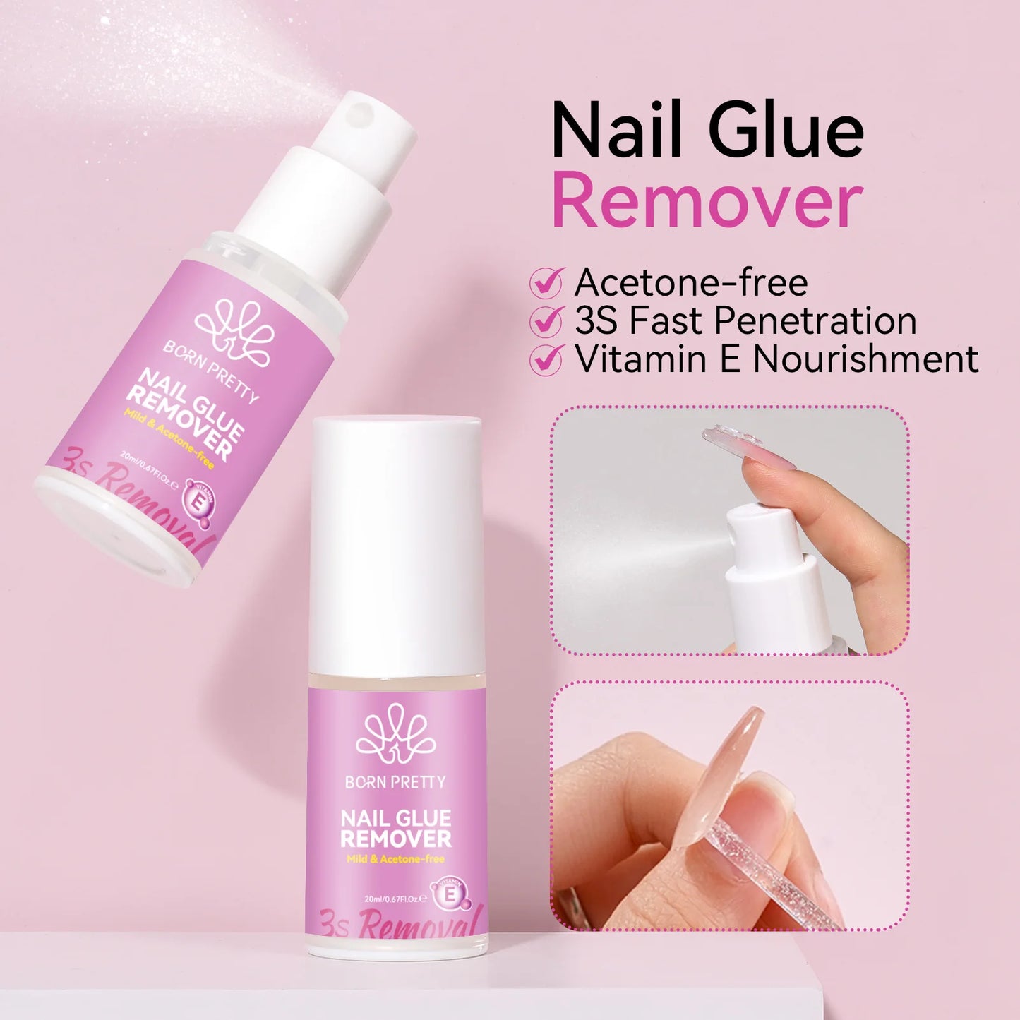 Born Pretty Colla e Remover per Unghie Finte 7ml e 20ml
