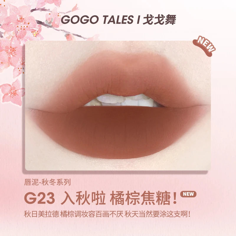 Gogotales Thin Mud Gauze Lip Gloss - Velvet Matte Finish 2.6g