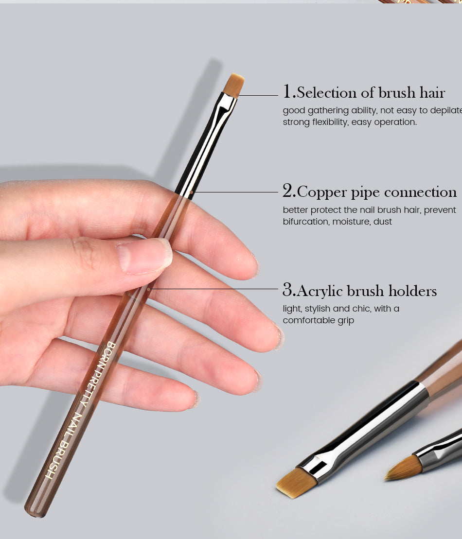 Born Pretty Nail Art Brush – Pennello per Decorazioni Unghie (1 Pezzo)