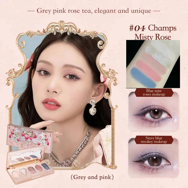 Flower Knows Strawberry Rococo Pressed Glitter Eyeshadow Palette 15g
