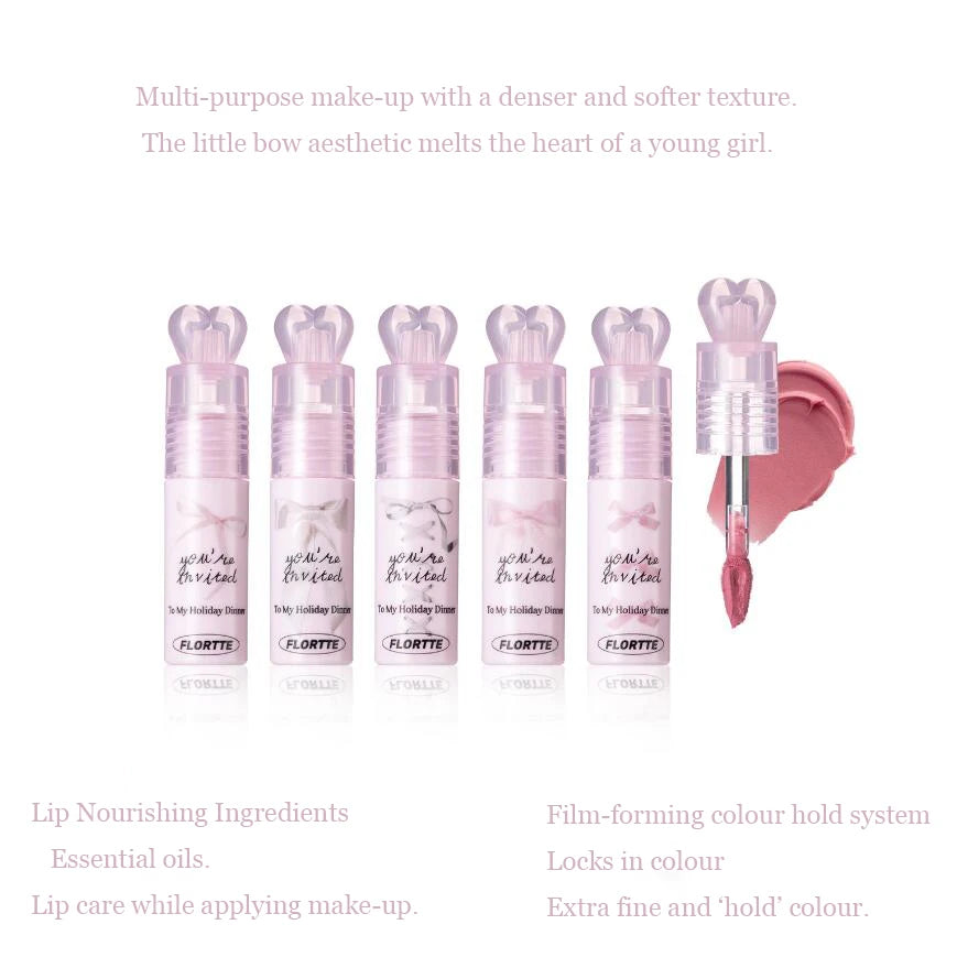 FLORTTE Little Bow Collection – Lipstick & Lip Cream Gift Set
