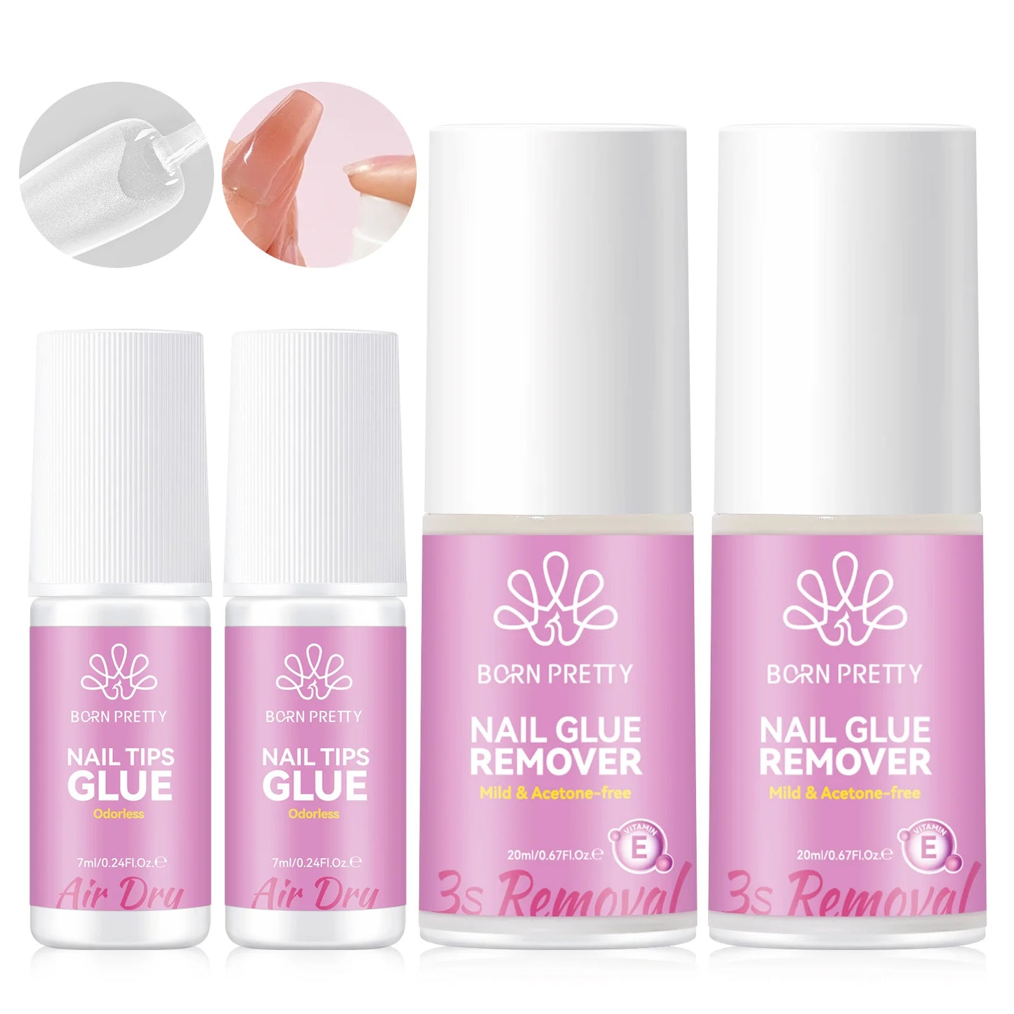 Born Pretty Colla e Remover per Unghie Finte 7ml e 20ml
