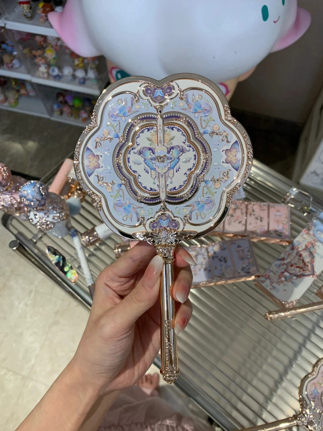 Flower Knows Butterfly Cloud Collar Hand Mirror