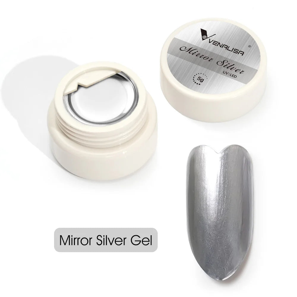 Venalisa UV Metallic Gel 5ml – Effetto Specchio Argento e Oro