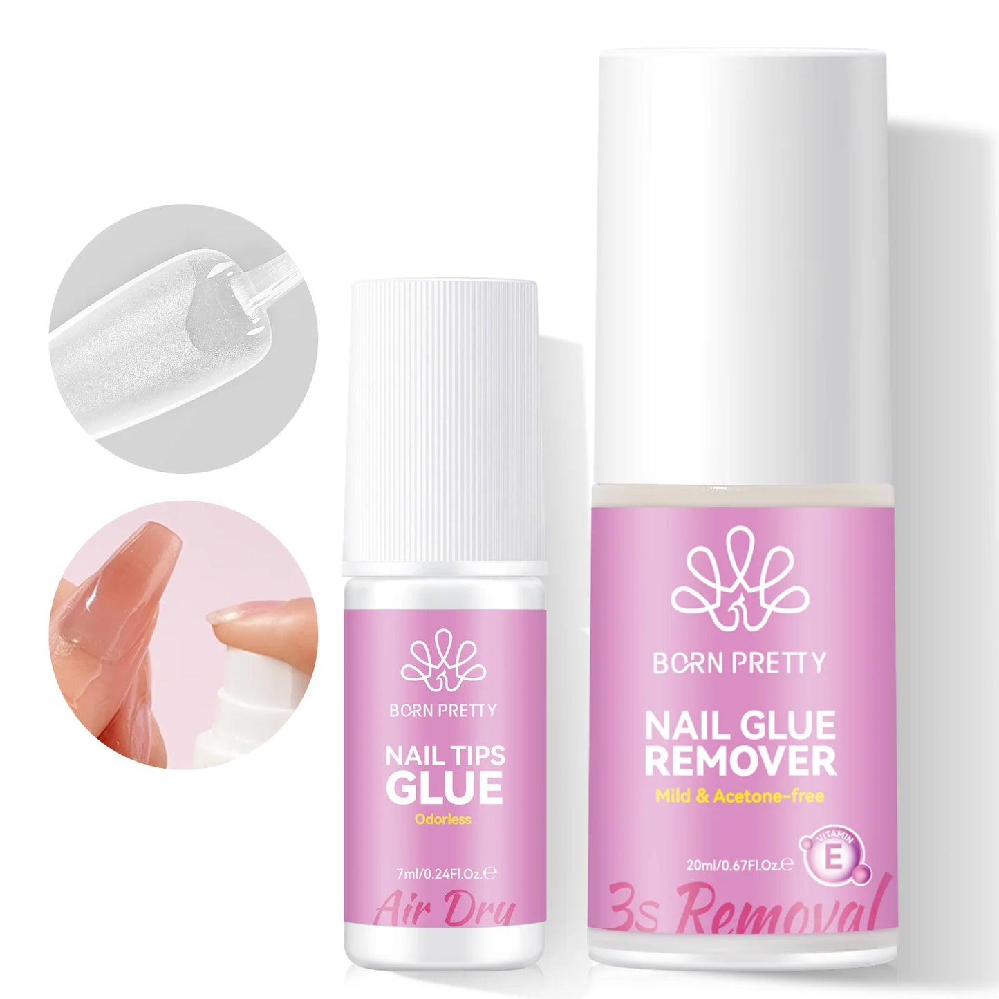 Born Pretty Colla e Remover per Unghie Finte 7ml e 20ml