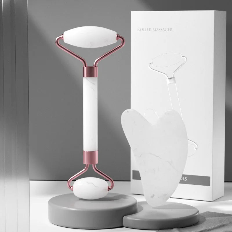 Face Roller & Guasha Duo in Resina – Set da 2 Pezzi