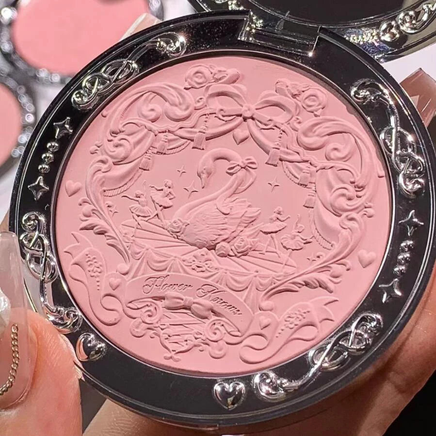 Flower Knows Swan Ballet Velvet Embossed Blush 5g