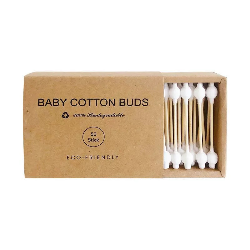 Cotton Fioc in Bambù Doppia Punta – Confezione da 50 pezzi