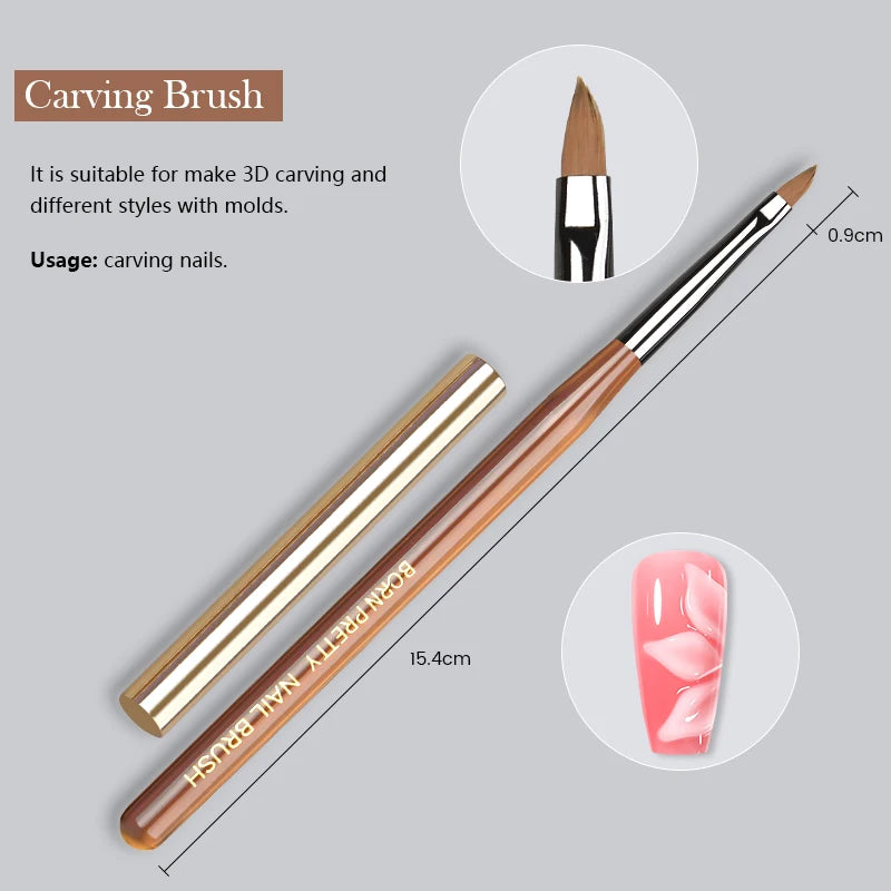 Born Pretty Nail Art Brush – Pennello per Decorazioni Unghie (1 Pezzo)