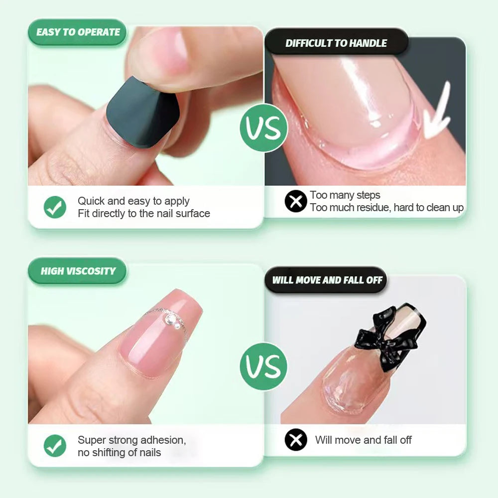 Nailpop UV Cured Nail Adhesive Tabs – 240 Stickers Ultra-Sottili & Super Adesivi