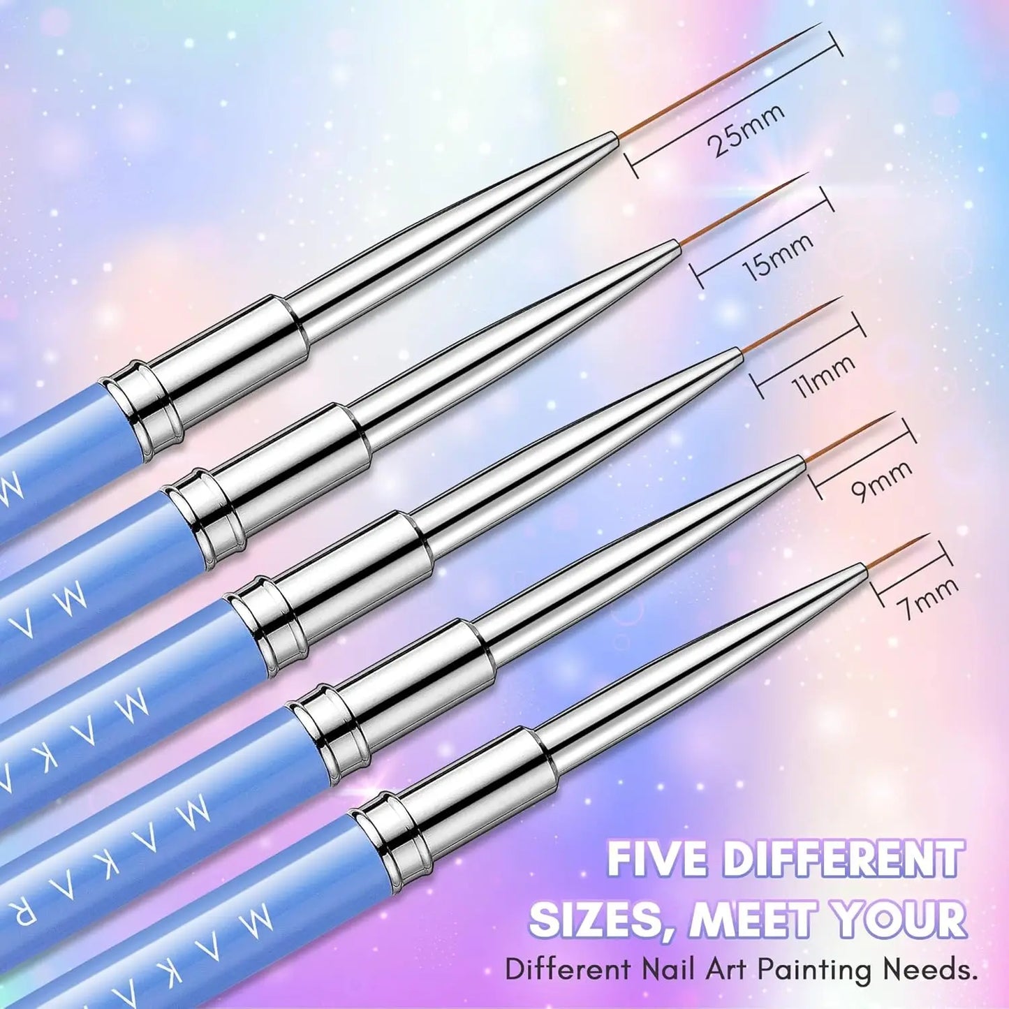 Makartt Nail Art Liner Brushes – Set 5 pezzi
