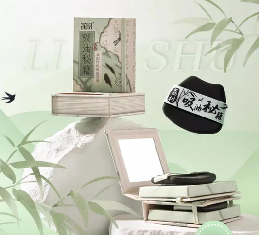 Lishu 200 Fogli Assorbenti con Puff per Cipria