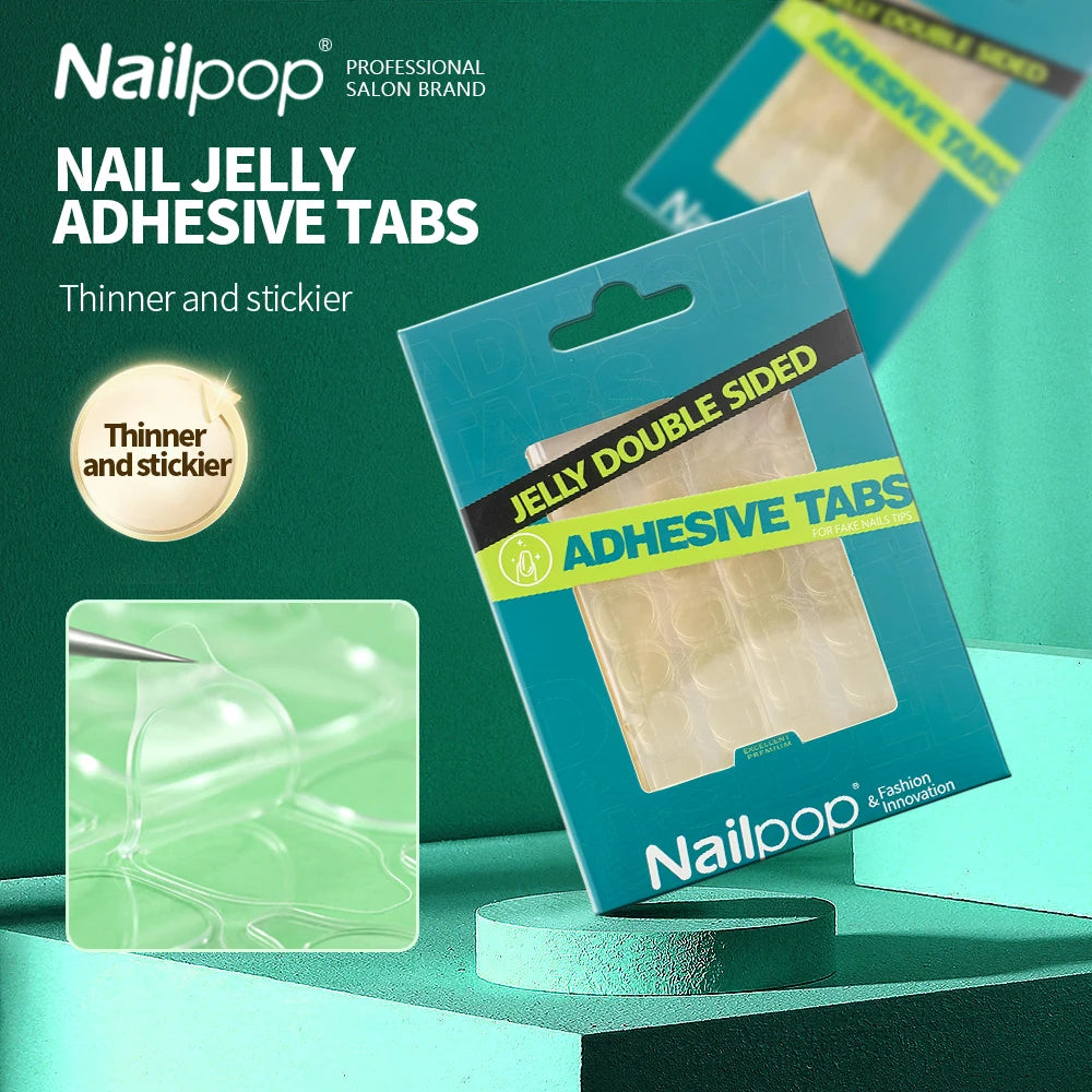 Nailpop Jelly Adesivi Biadesivi per Unghie Finte 5 o 10 Fogli