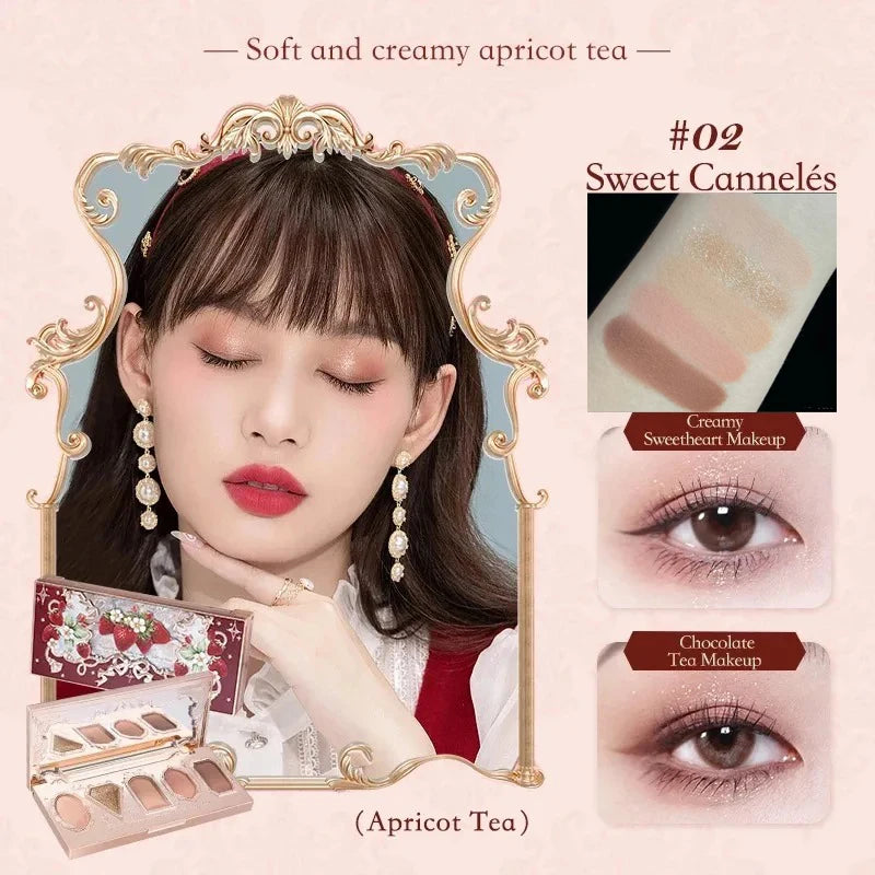 Flower Knows Strawberry Rococo Pressed Glitter Eyeshadow Palette 15g