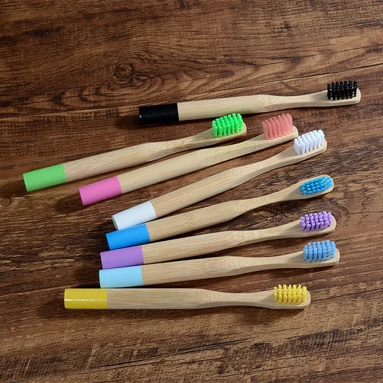 Set 10 Spazzolini per Bambini in Bambù – Multicolore, Eco & Biodegradabili