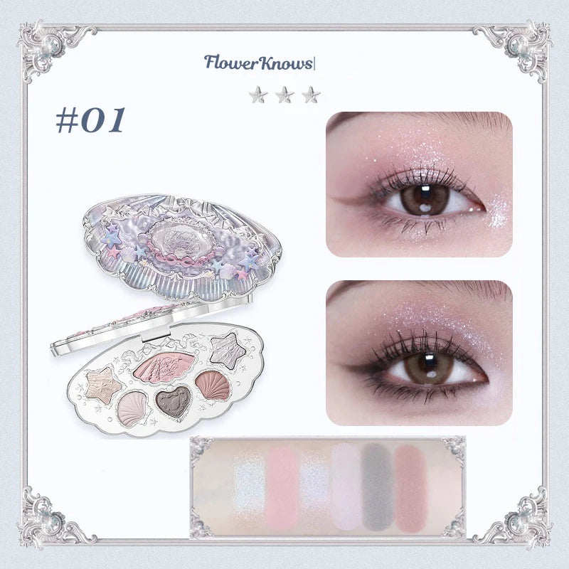 Flower Knows Shell Pearl Six Color Eyeshadow 6.5g