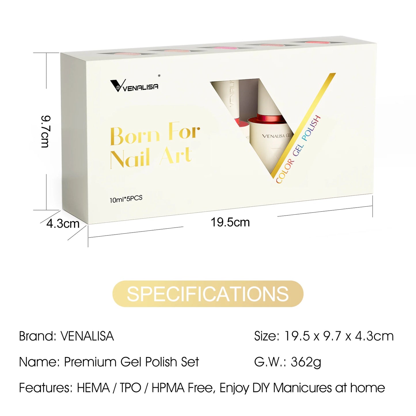 Venalisa 5pz Nail Gel Polish Kit