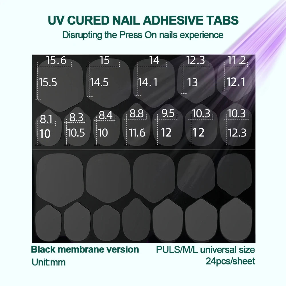 Nailpop UV Cured Nail Adhesive Tabs – 240 Stickers Ultra-Sottili & Super Adesivi