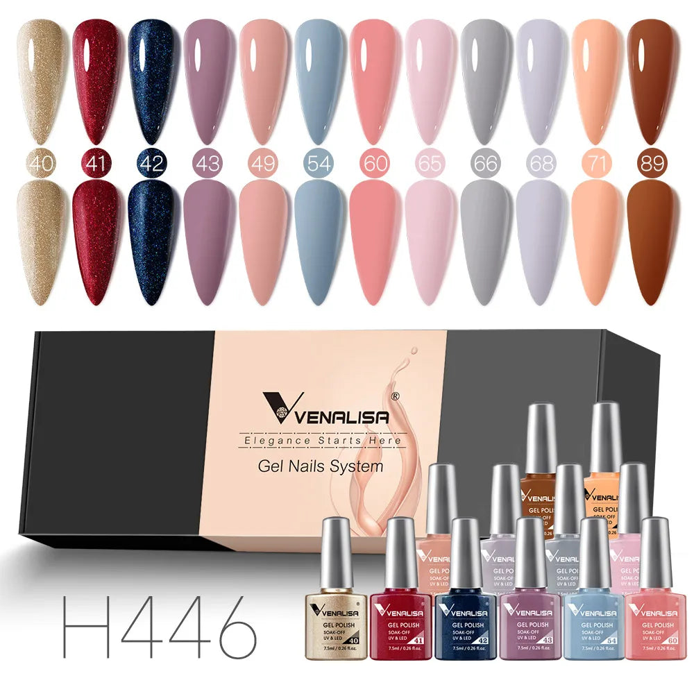 Venalisa Color Gel Semipermanente Kit – 6/12 Colori