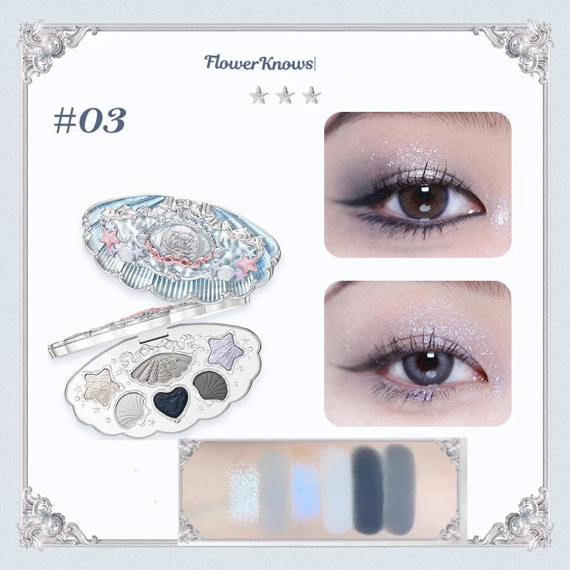 Flower Knows Shell Pearl Six Color Eyeshadow 6.5g