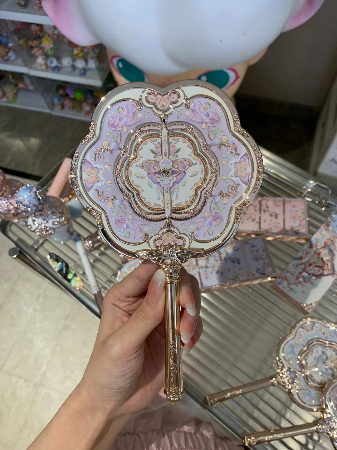 Flower Knows Butterfly Cloud Collar Hand Mirror