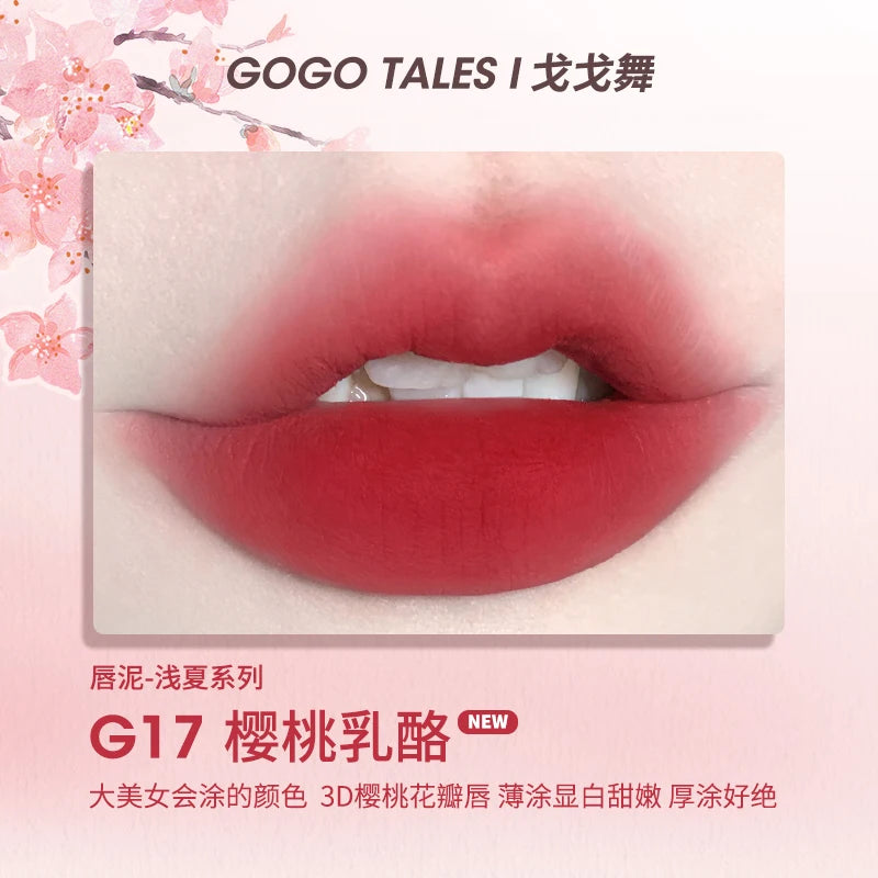 Gogotales Thin Mud Gauze Lip Gloss - Velvet Matte Finish 2.6g
