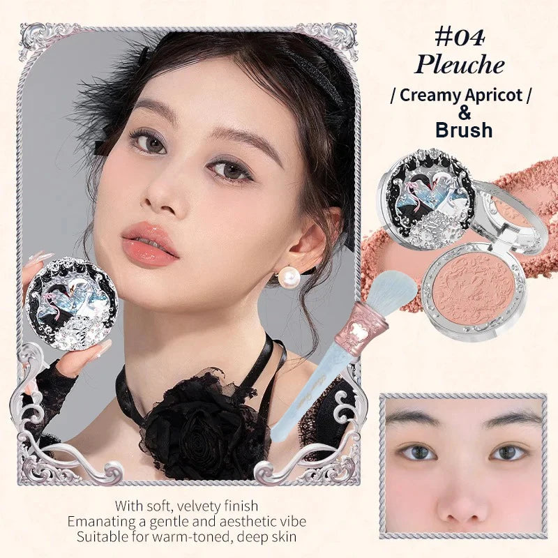 Flower Knows Swan Ballet Velvet Embossed Blush 5g