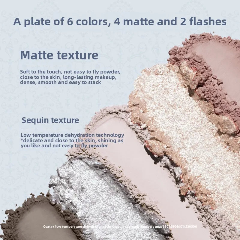 Flower Knows Shell Pearl Six Color Eyeshadow 6.5g