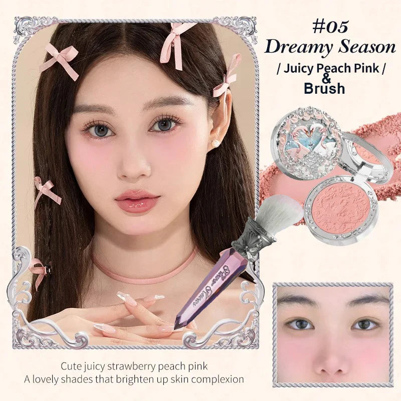 Flower Knows Swan Ballet Velvet Embossed Blush 5g