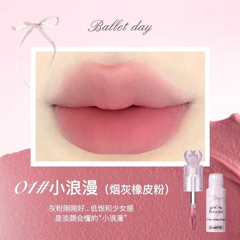 FLORTTE Little Bow Collection – Lipstick & Lip Cream Gift Set