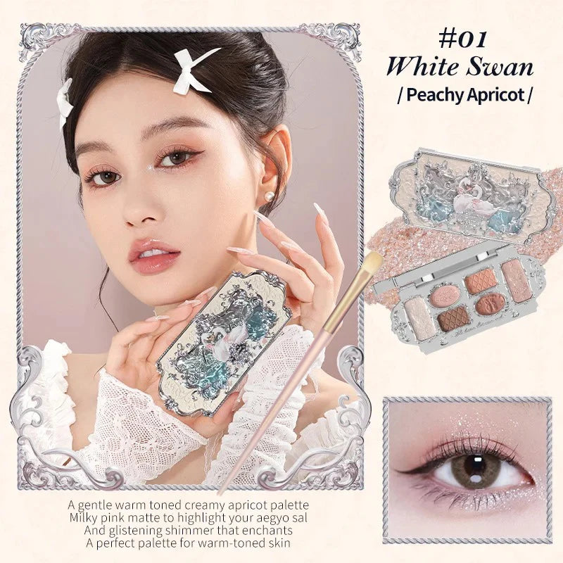 Flower Knows Swan Ballet Eyeshadow Palette 6.5g