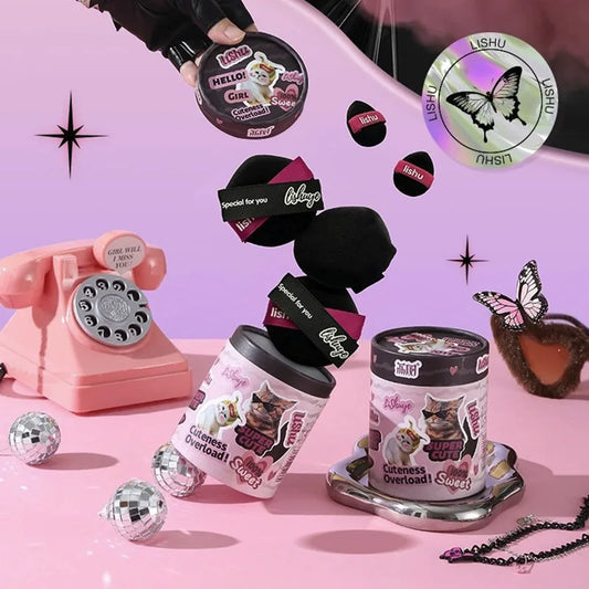 Lishu Set 5 Puff Make-up Nero