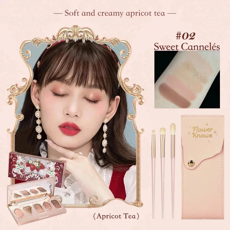 Flower Knows Strawberry Rococo Pressed Glitter Eyeshadow Palette 15g