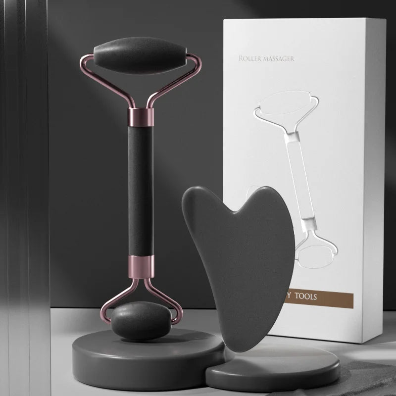 Face Roller & Guasha Duo in Resina – Set da 2 Pezzi